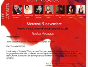 RENCONTRES INTERNATIONALES DE MUSIQUE DE MIRECOURT : ESCALES... Le 13 nov 2024