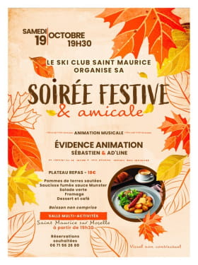 SOIRÉE FESTIVE DU SKI-CLUB Le 19 oct 2024