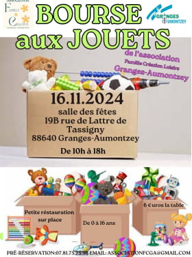 BOURSE AUX JOUETS Le 16 nov 2024