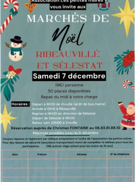 VOYAGE AUX MARCHÉS DE NOËL DE RIBAUVILLÉ ET... Le 7 déc 2024