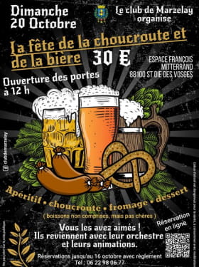 FÊTE DE LA CHOUCROUTE ET DE LA BIÈRE Le 20 oct 2024