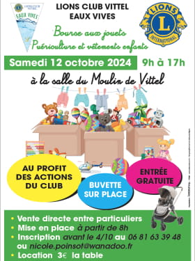 BOURSE AUX JOUETS & A LA PUERICULTURE Le 12 oct 2024